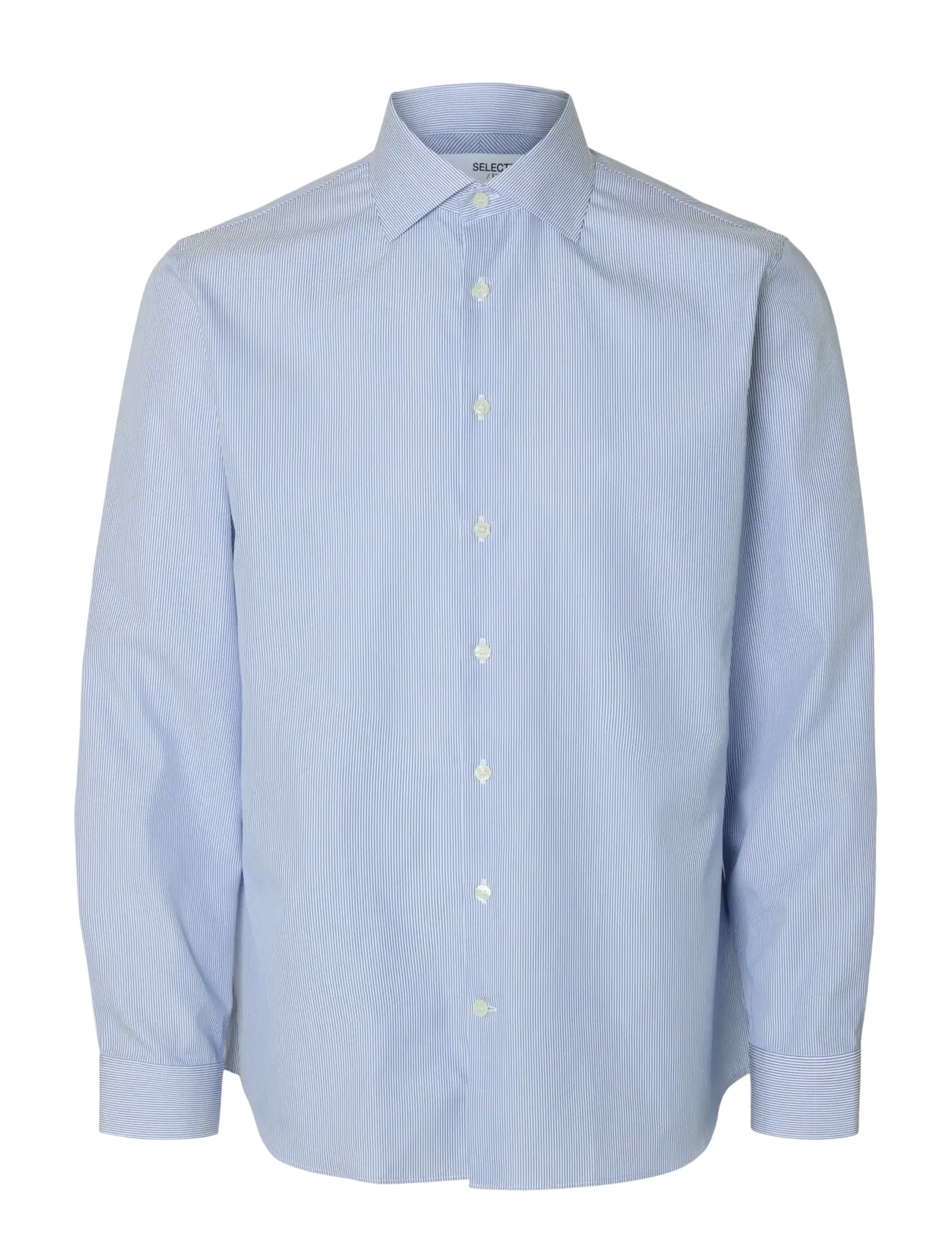 Selected SLHSLIM-LUX POPLIN MIX SHIRT LS NOOS - Vabaajasärgid - BRIGHT WHITE / blue
