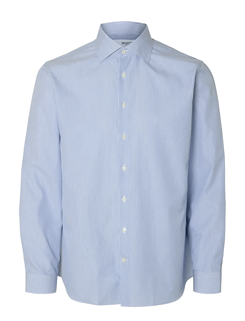 Selected - SLHSLIM-LUX POPLIN MIX SHIRT LS NOOS - casual hemden - bright white - 1