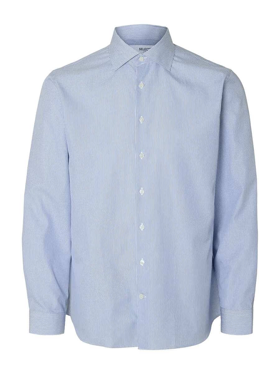 Selected - SLHSLIM-LUX POPLIN MIX SHIRT LS NOOS - casual hemden - bright white - 1