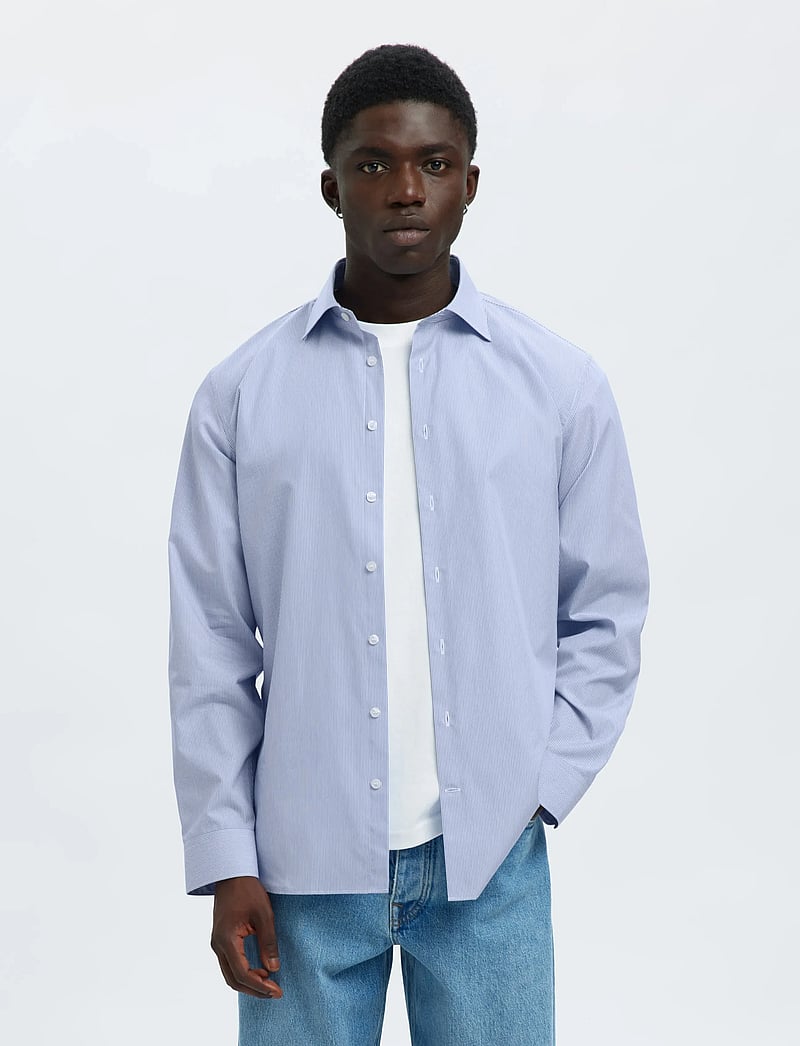 Selected - SLHSLIM-LUX POPLIN MIX SHIRT LS NOOS - casual hemden - bright white - 0
