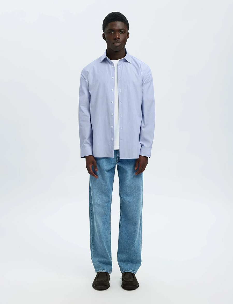 Selected - SLHSLIM-LUX POPLIN MIX SHIRT LS NOOS - casual hemden - bright white - 3