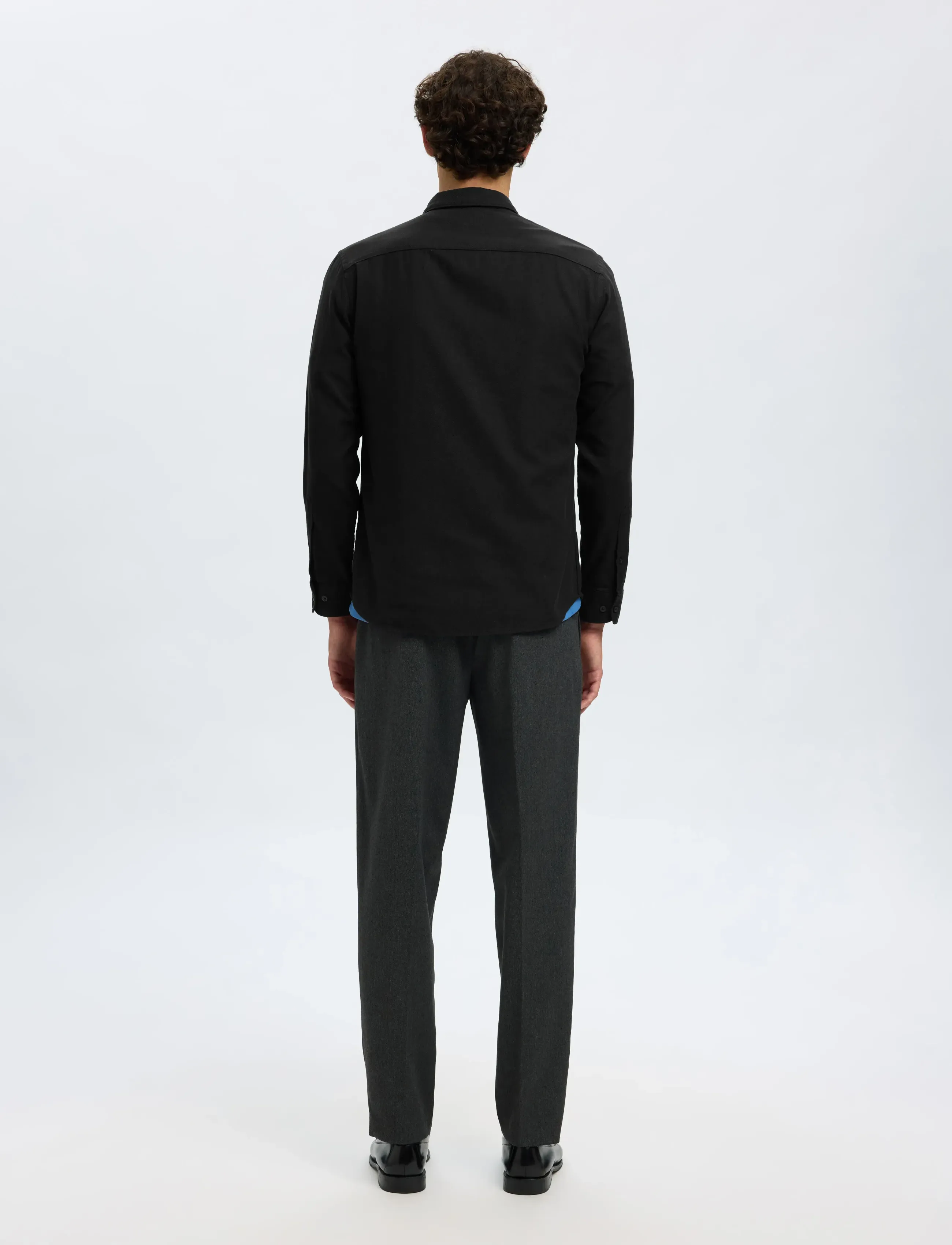 Selected - SLMREGCLAUS NOAH BRUSH TWIST SHT LS NOOS - flanellskjortor - black - 2