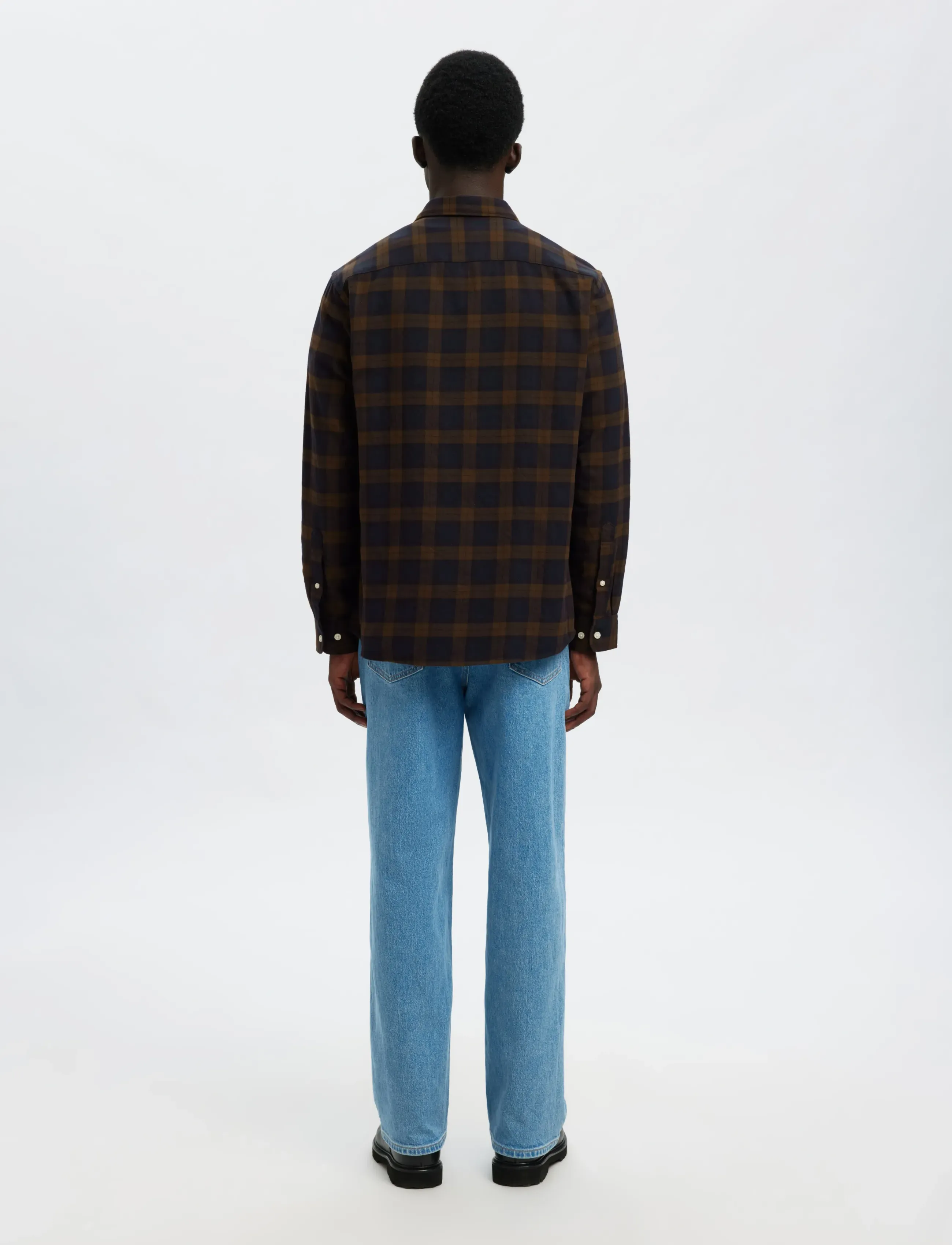 Selected - SLMREGCLAUS NOAH BRUSH TWIST SHT LS NOOS - flanellskjortor - demitasse - 2