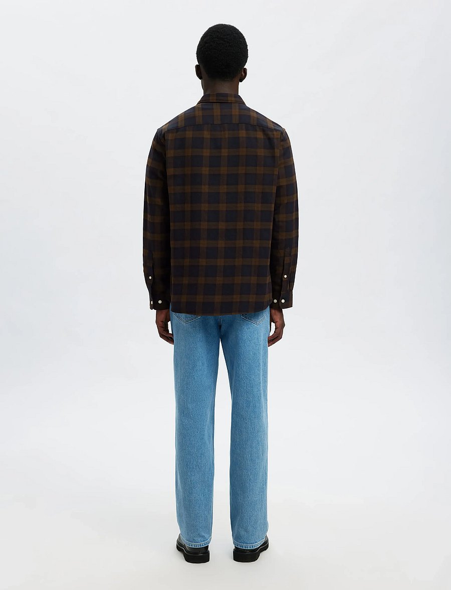 Selected - SLMREGCLAUS NOAH BRUSH TWIST SHT LS NOOS - flannel shirts - demitasse - 2