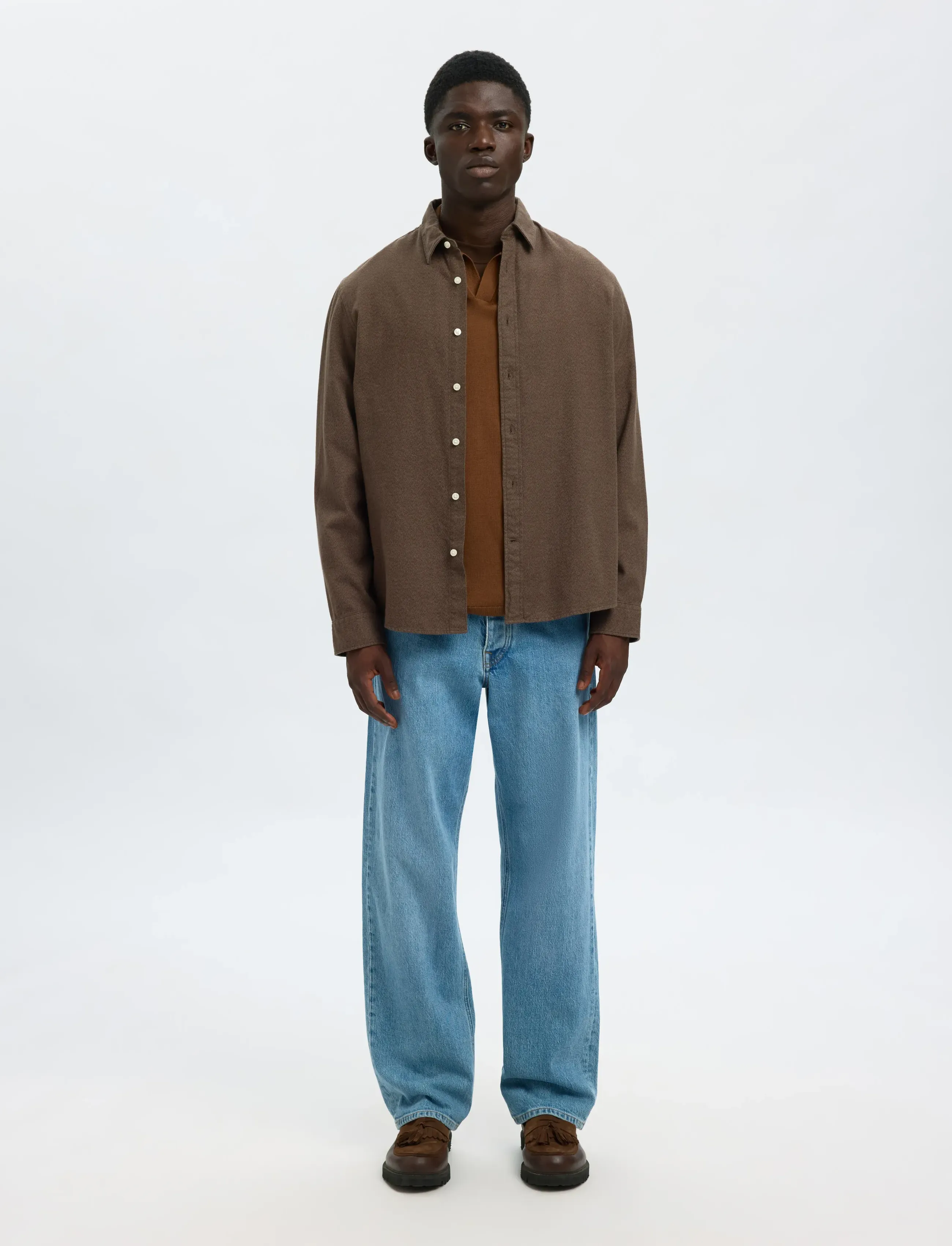 Selected - SLMREGCLAUS NOAH BRUSH TWIST SHT LS NOOS - chemises en flanelle - demitasse - 3