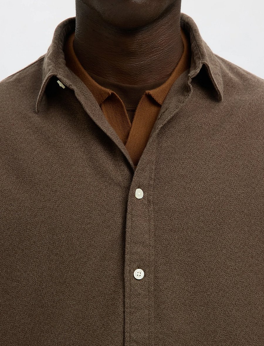 Selected - SLMREGCLAUS NOAH BRUSH TWIST SHT LS NOOS - flanellskjorter - demitasse - 4