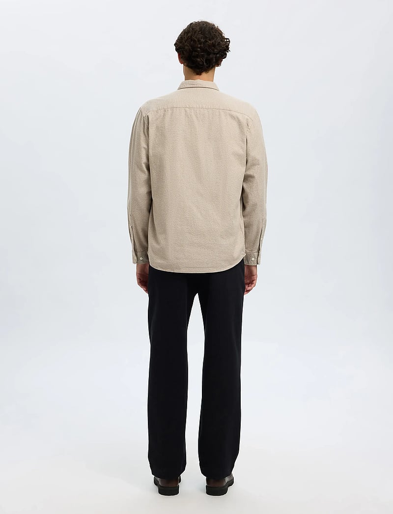 Selected - SLHREGNOAH BRUSHED TWIST SHIRT LS NOOS - flanellskjortor - egret - 2