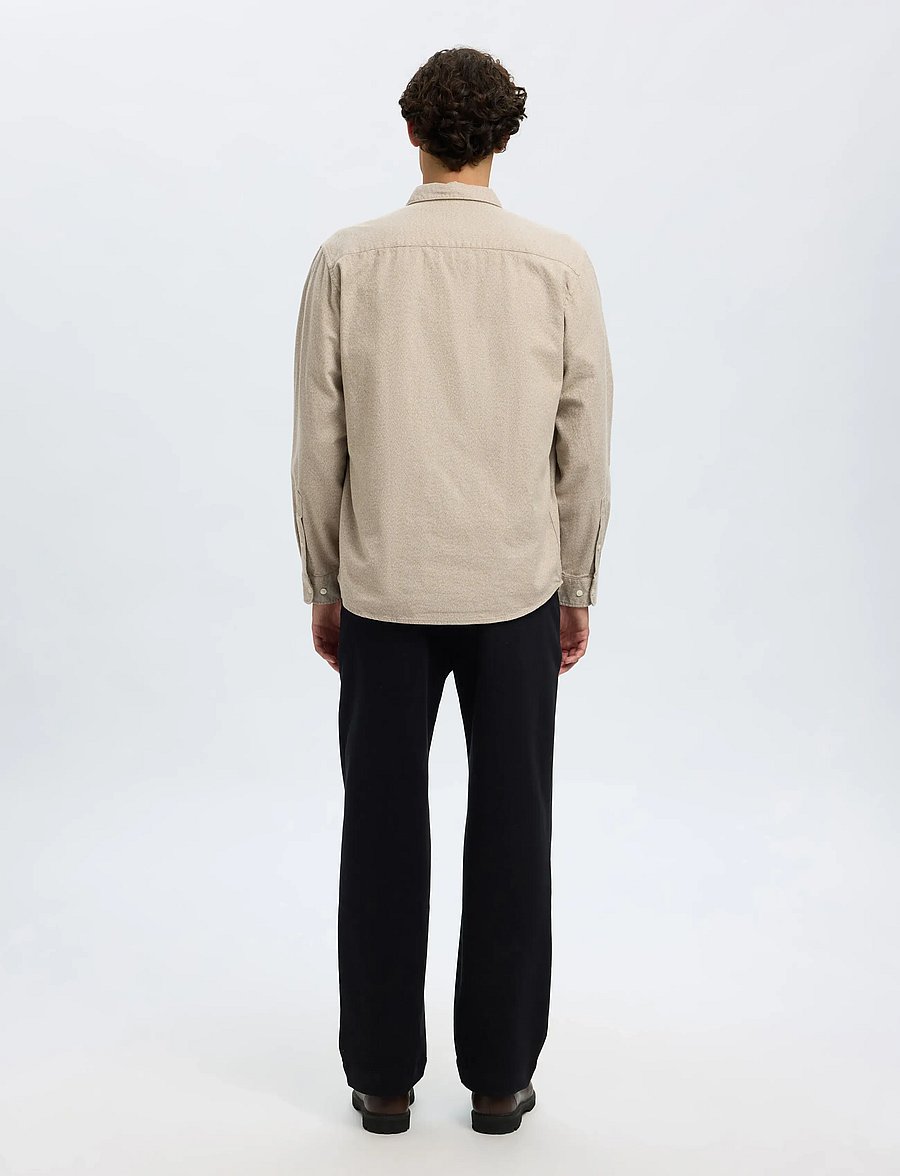 Selected - SLMREGCLAUS NOAH BRUSH TWIST SHT LS NOOS - flaneliniai marškiniai - egret - 2