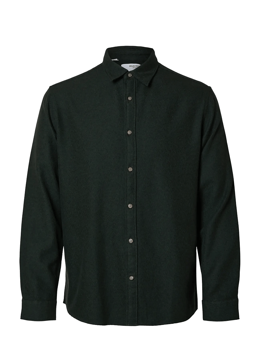 Selected - SLMREGCLAUS NOAH BRUSH TWIST SHT LS NOOS - flannel-skjorter - forest night - 1