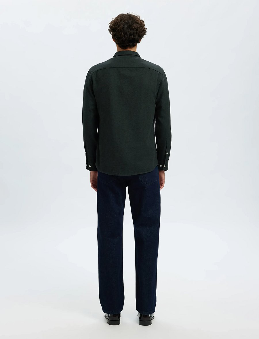 Selected - SLMREGCLAUS NOAH BRUSH TWIST SHT LS NOOS - flannel-skjorter - forest night - 2