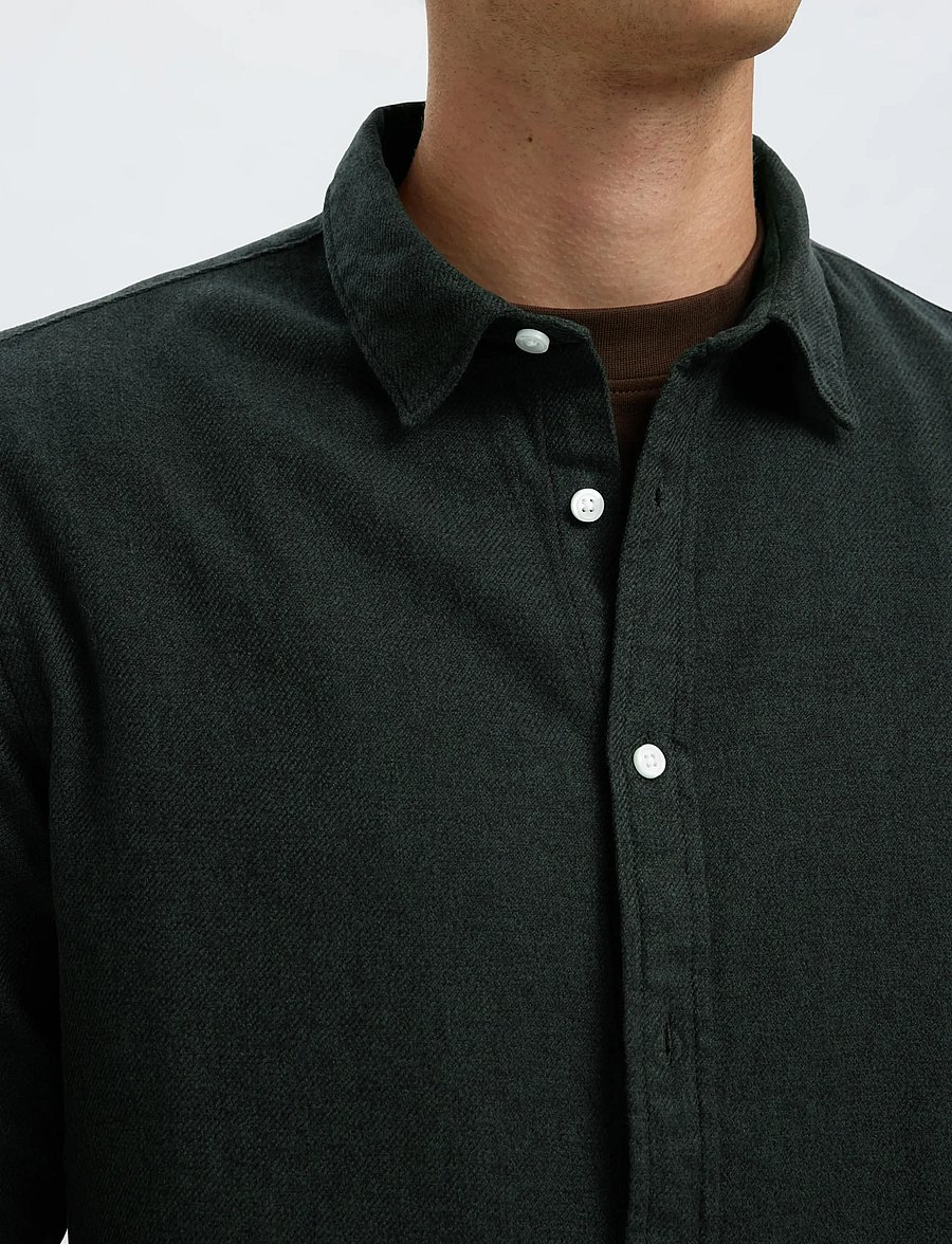 Selected - SLMREGCLAUS NOAH BRUSH TWIST SHT LS NOOS - flannel-skjorter - forest night - 5