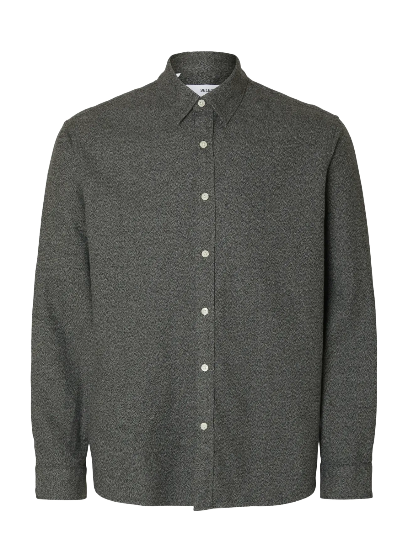 SELECTED Slmregclaus Noah Bürste Twist Sht Ls Noos Grau - S - Herren