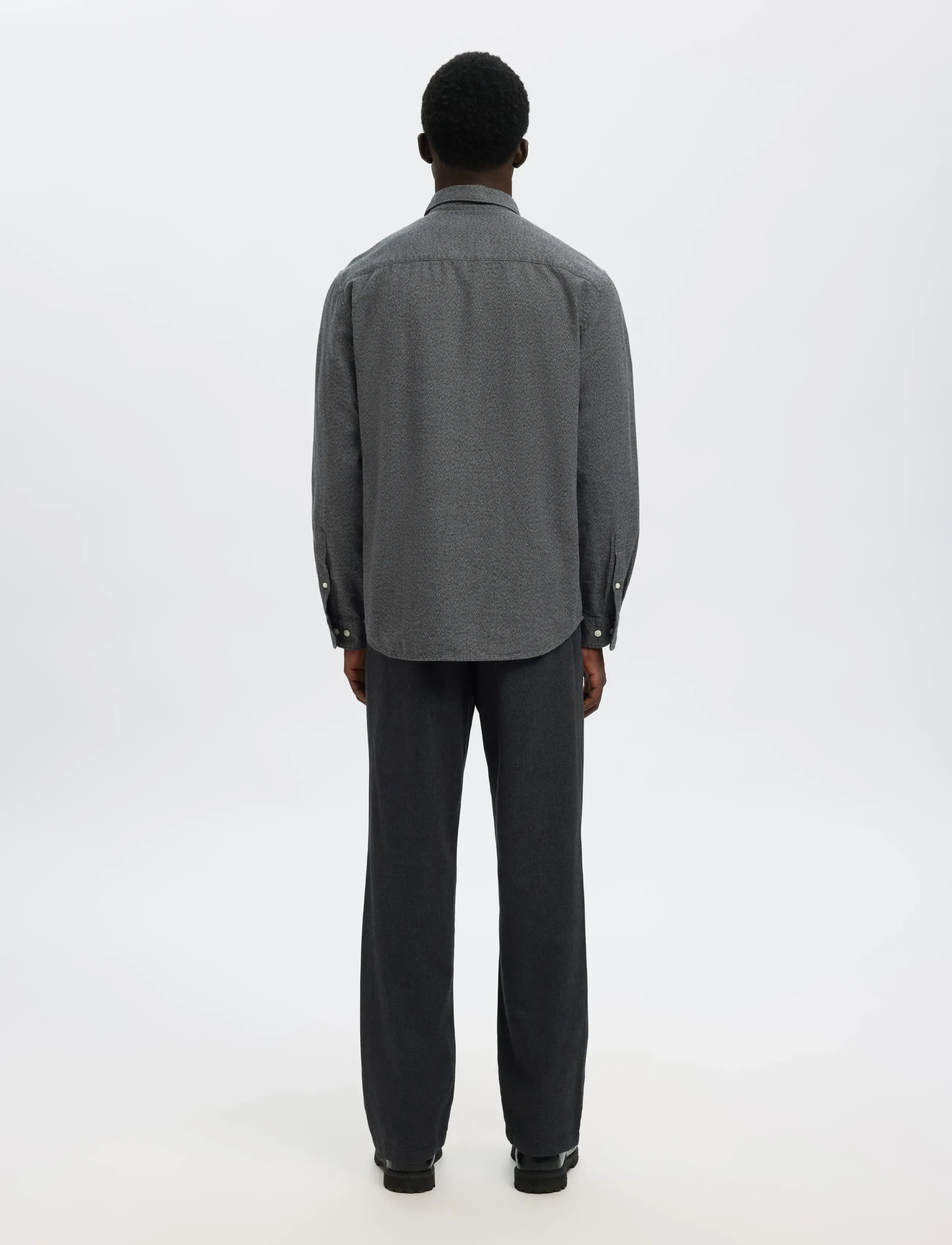 Selected - SLMREGCLAUS NOAH BRUSH TWIST SHT LS NOOS - flannel-skjorter - gray flannel - 2