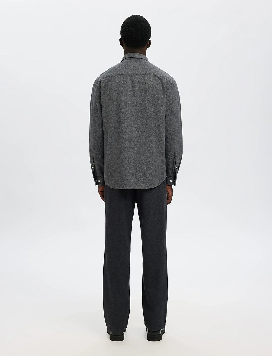 Selected - SLMREGCLAUS NOAH BRUSH TWIST SHT LS NOOS - flannel shirts - gray flannel - 2