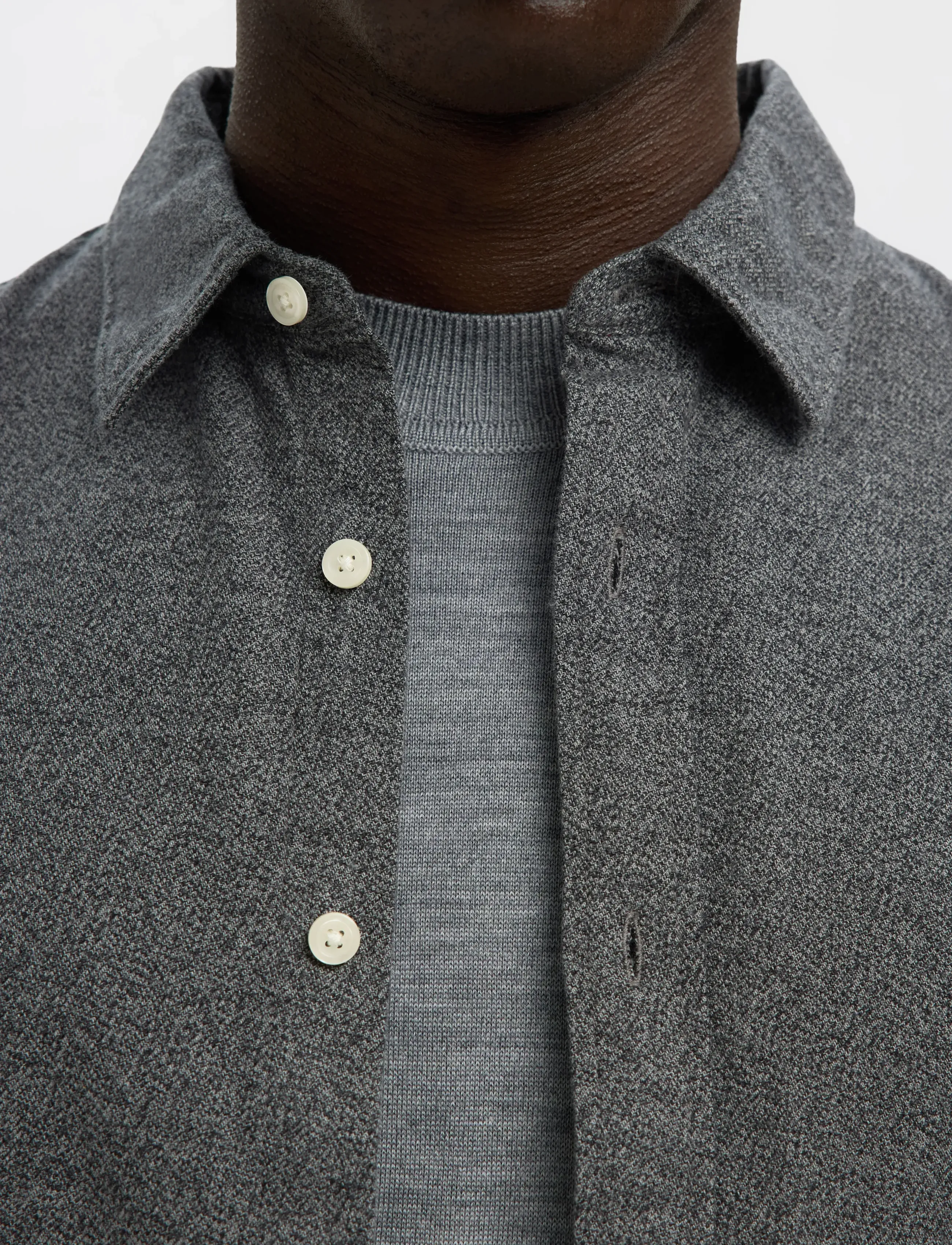 Selected - SLMREGCLAUS NOAH BRUSH TWIST SHT LS NOOS - flannel-skjorter - gray flannel - 5