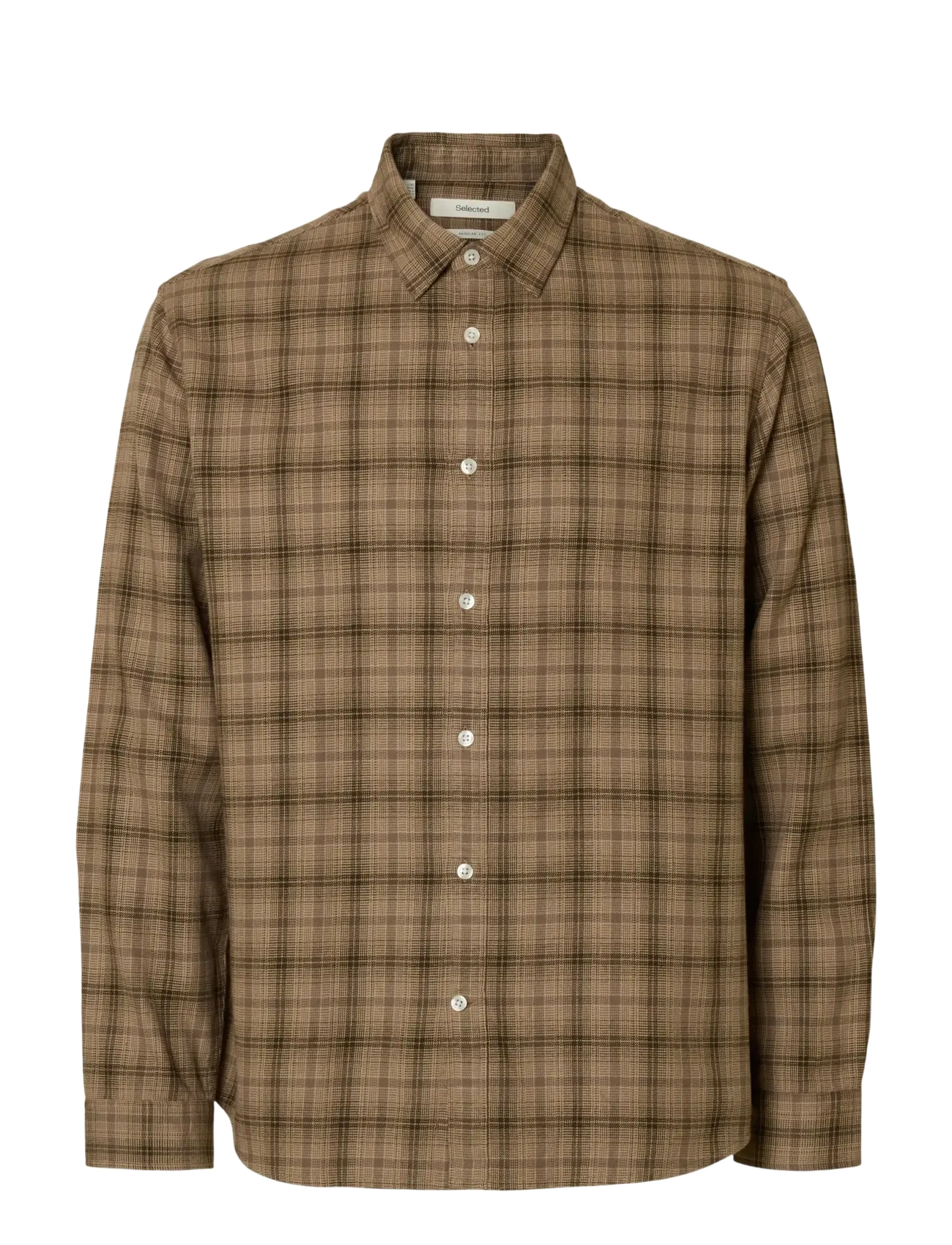 Selected SLMREGCLAUS NOAH BRUSH TWIST SHT LS NOOS - Selected - SAVANNAH TAN / beige