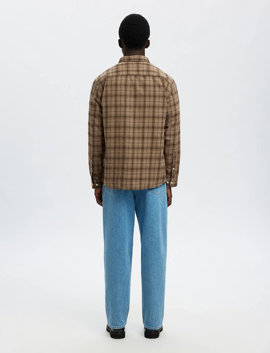 Selected - SLMREGCLAUS NOAH BRUSH TWIST SHT LS NOOS - flanell-hemden - savannah tan - 2