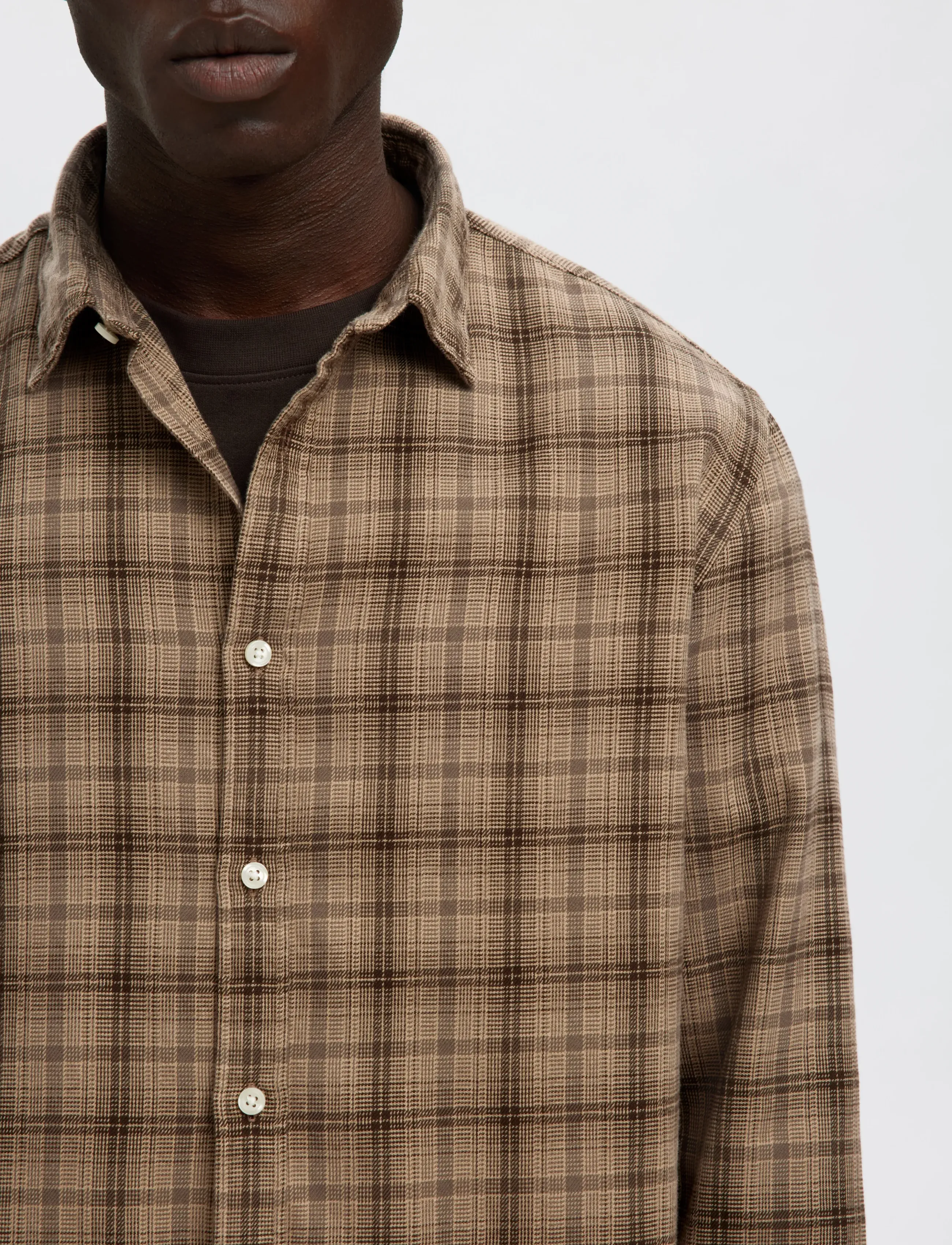Selected - SLMREGCLAUS NOAH BRUSH TWIST SHT LS NOOS - flanell-hemden - savannah tan - 3
