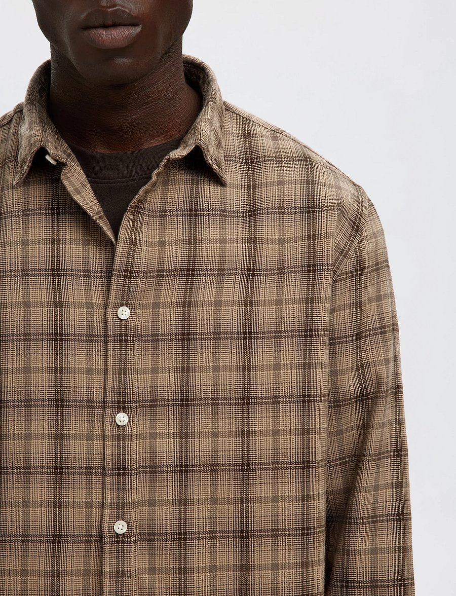 Selected - SLMREGCLAUS NOAH BRUSH TWIST SHT LS NOOS - flanell-hemden - savannah tan - 3