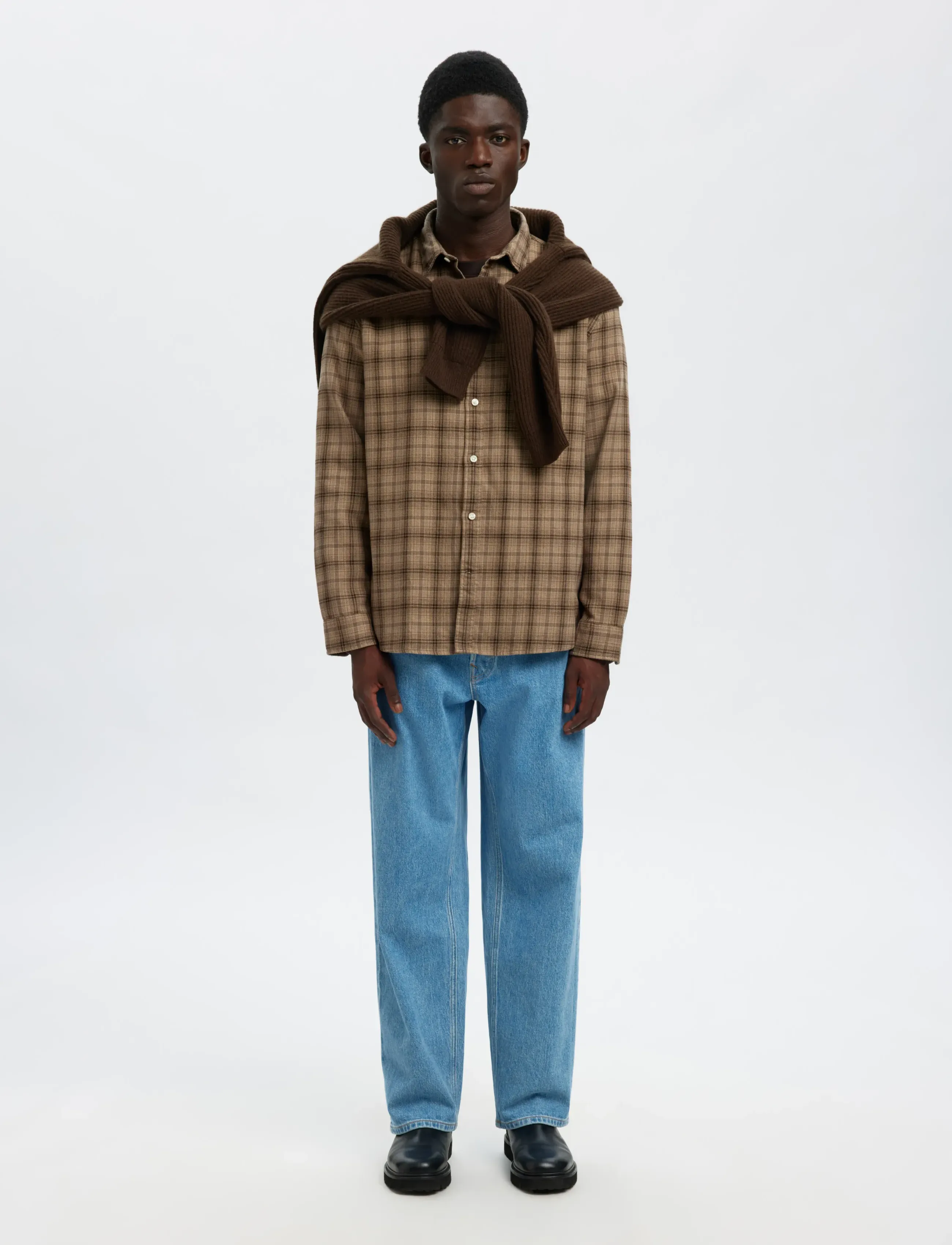 Selected - SLMREGCLAUS NOAH BRUSH TWIST SHT LS NOOS - flanell-hemden - savannah tan - 4