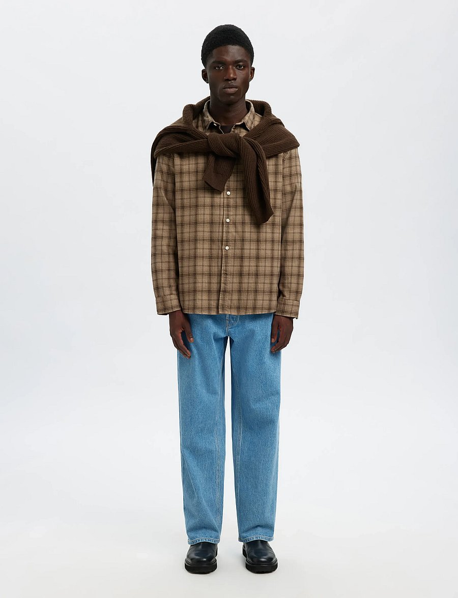 Selected - SLMREGCLAUS NOAH BRUSH TWIST SHT LS NOOS - flanell-hemden - savannah tan - 4