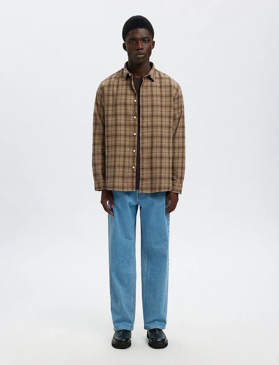 Selected - SLMREGCLAUS NOAH BRUSH TWIST SHT LS NOOS - flanell-hemden - savannah tan - 5