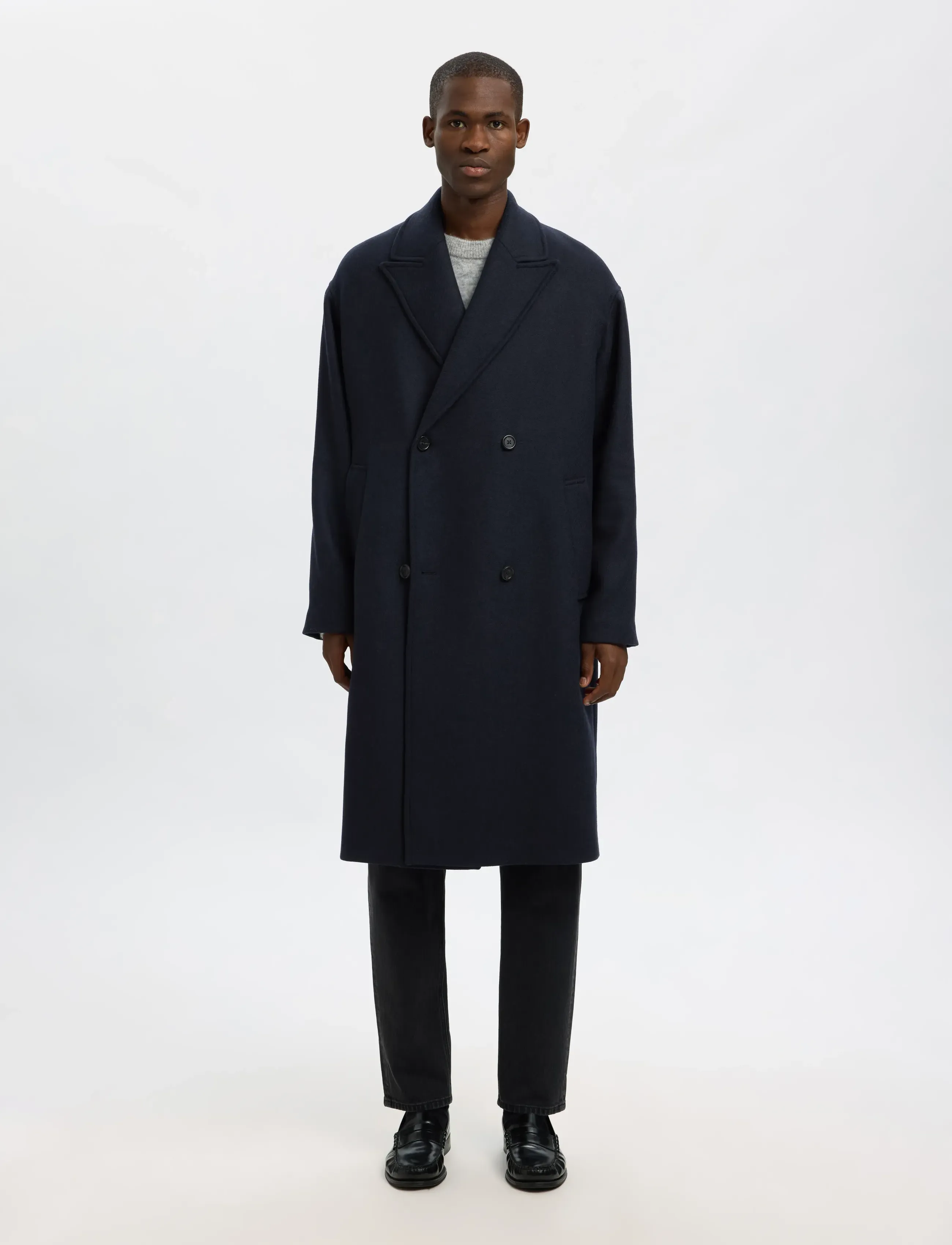 Selected SLHSIMON MANTECO COAT - Frakker - SKY CAPTAIN / navy