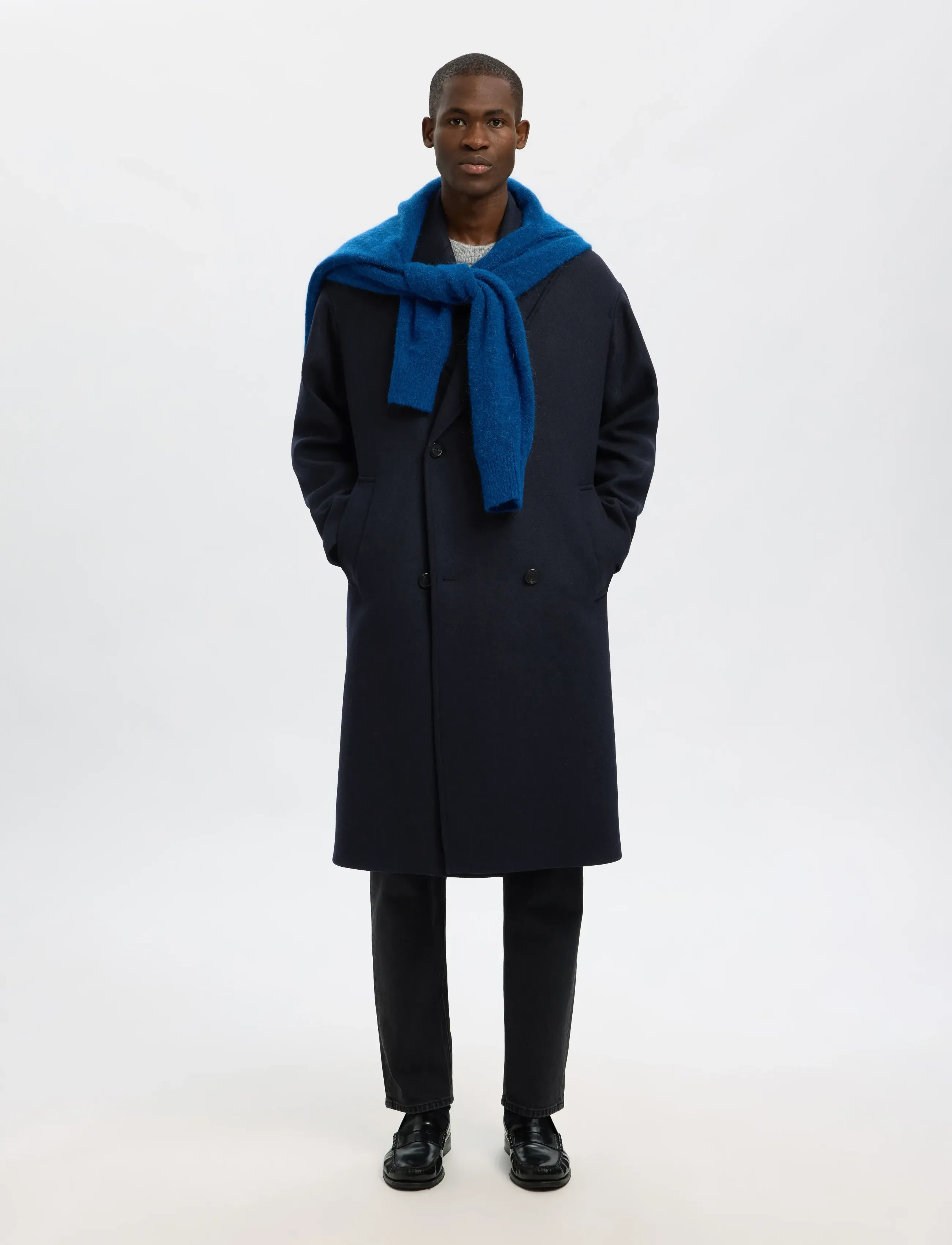 Selected - SLHSIMON MANTECO COAT - wollmäntel - sky captain - 5