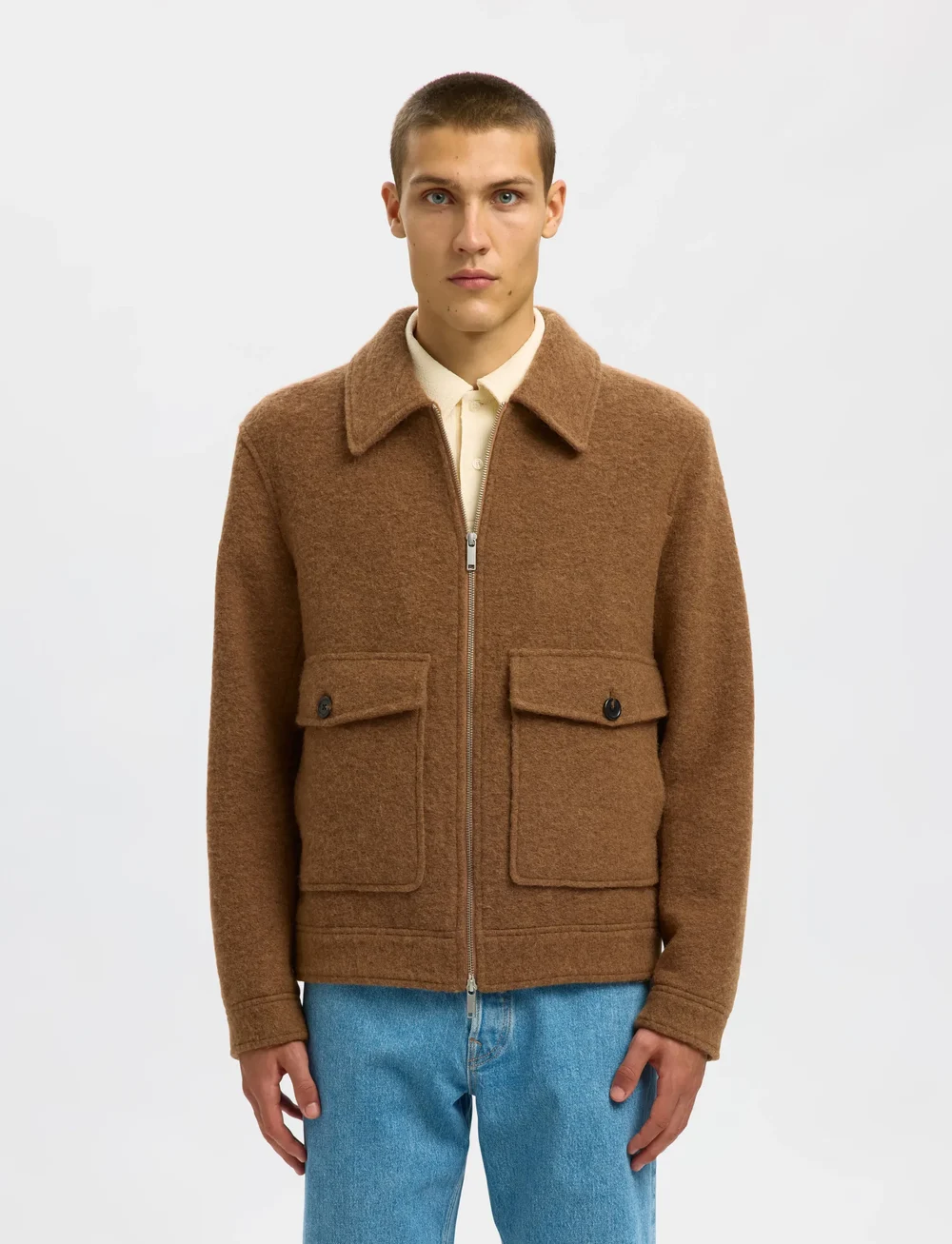 Selected - SLHJAKOB WOOL BLEND JKT - winter jackets - chipmunk - 0