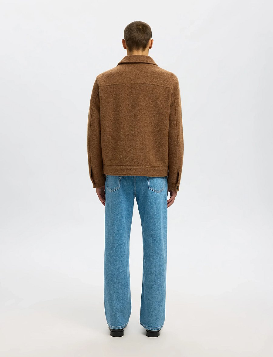 Selected - SLMJAKOB WOOL BLEND JKT NOOS - kurtki - chipmunk - 2
