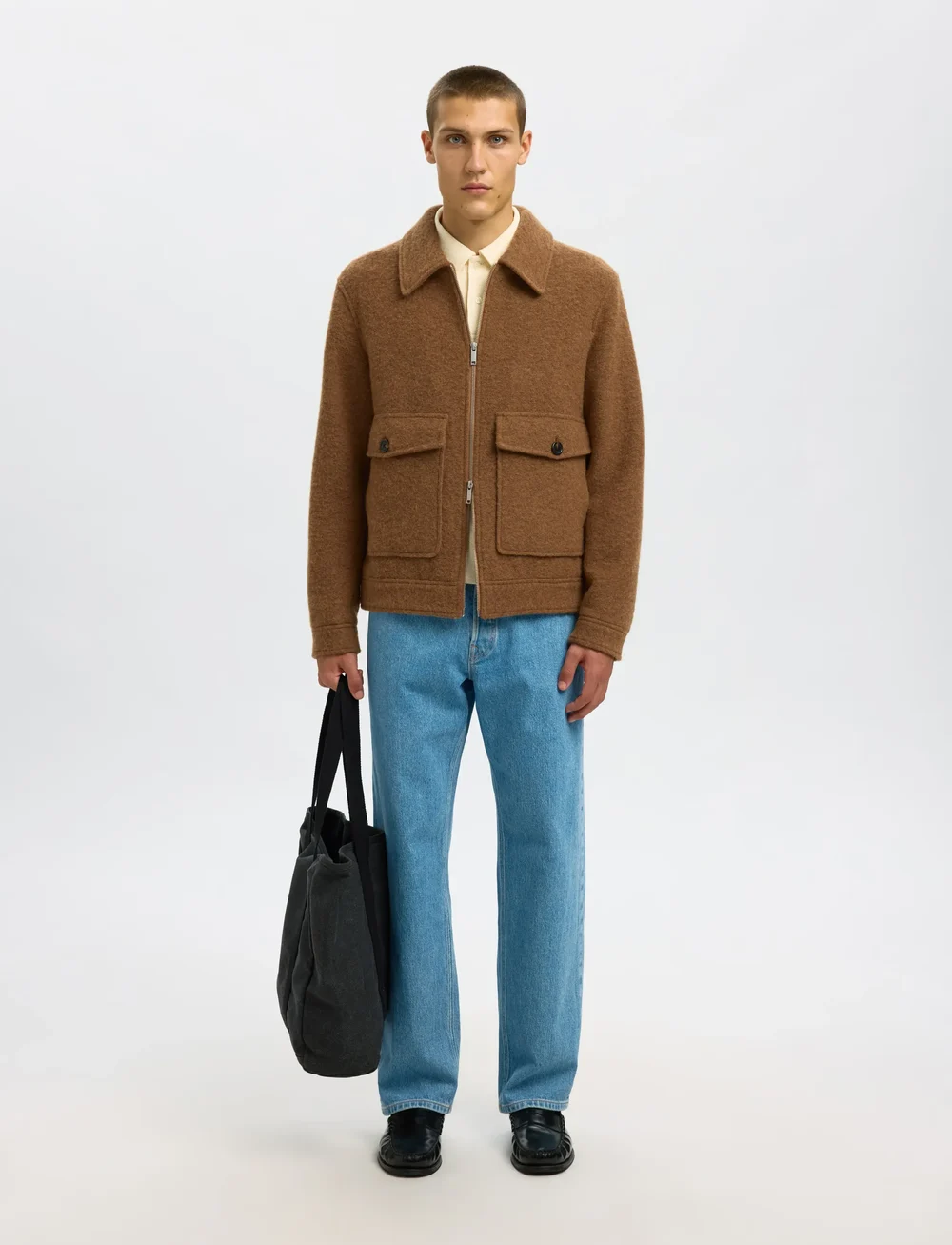 Selected - SLHJAKOB WOOL BLEND JKT - winter jackets - chipmunk - 3