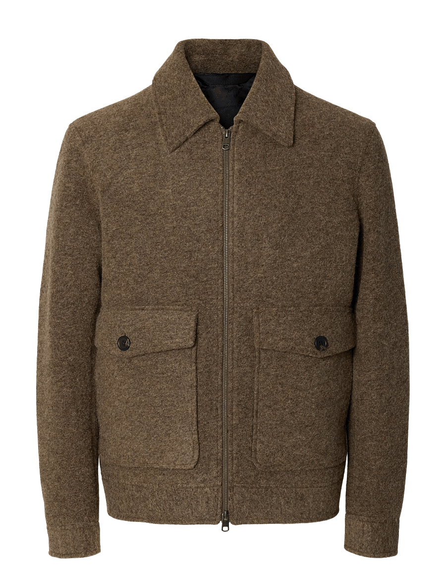 Selected - SLMJAKOB WOOL BLEND JKT NOOS - jackor - chocolate chip - 1