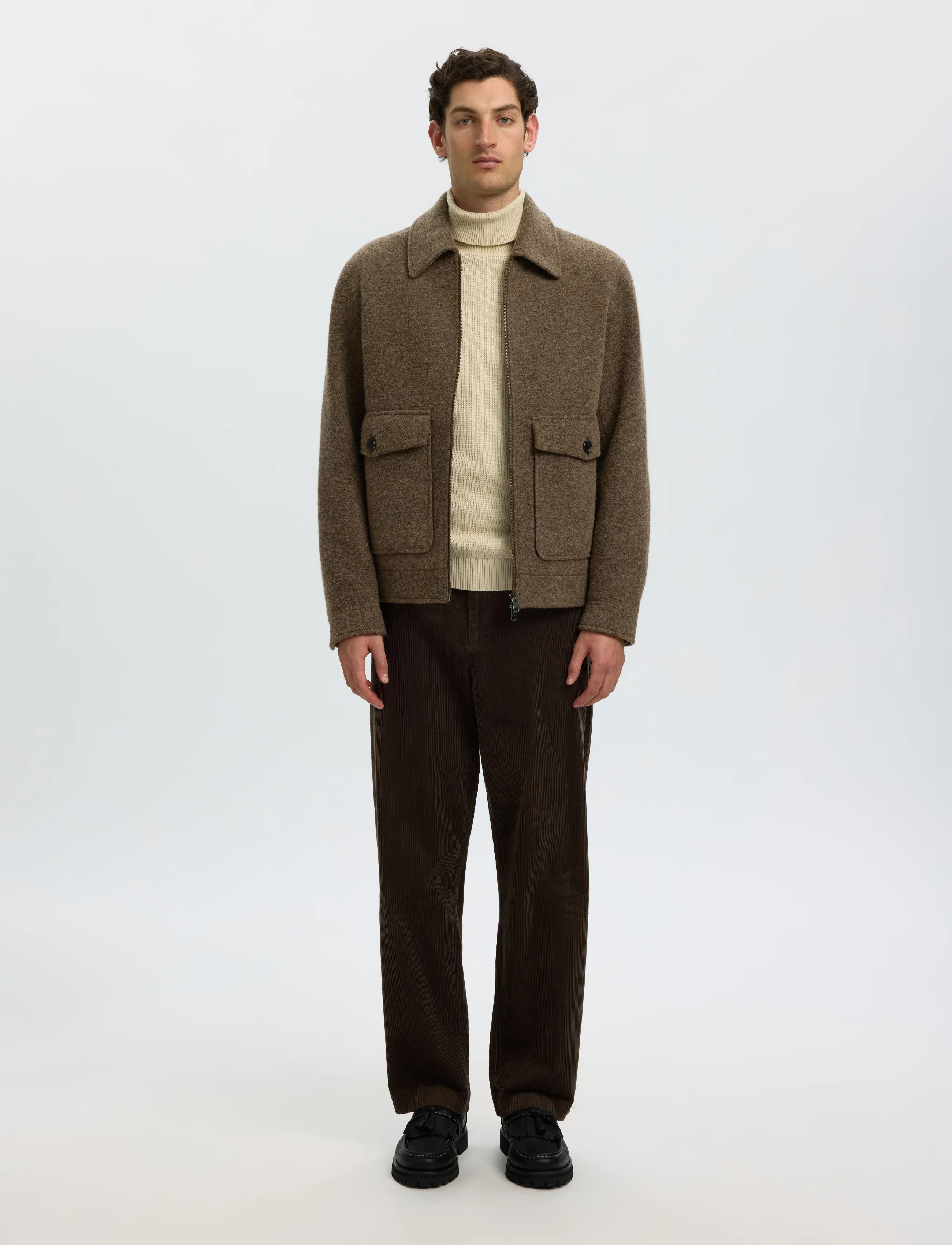 Selected - SLMJAKOB WOOL BLEND JKT NOOS - jackor - chocolate chip - 3