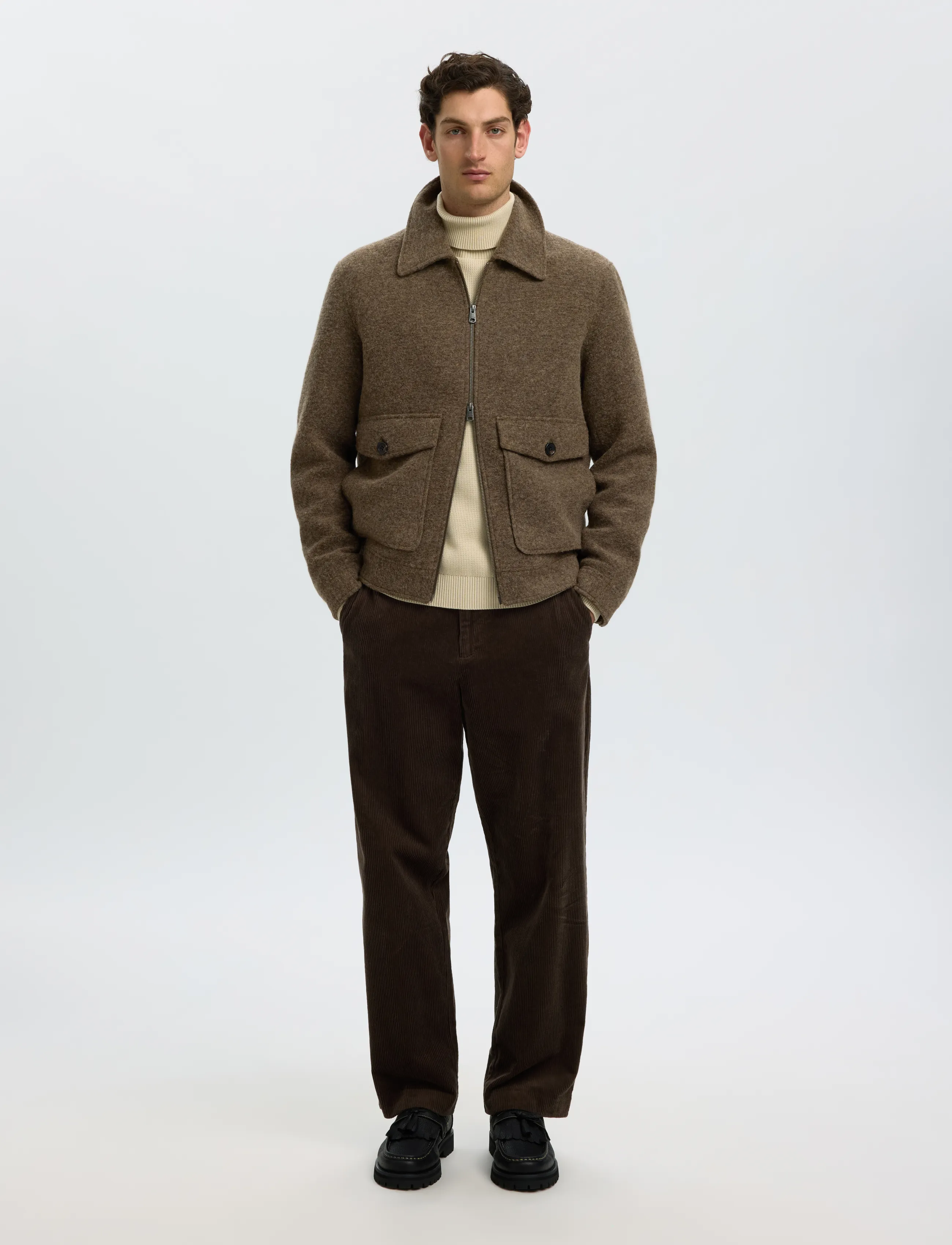 Selected - SLMJAKOB WOOL BLEND JKT NOOS - jackor - chocolate chip - 5