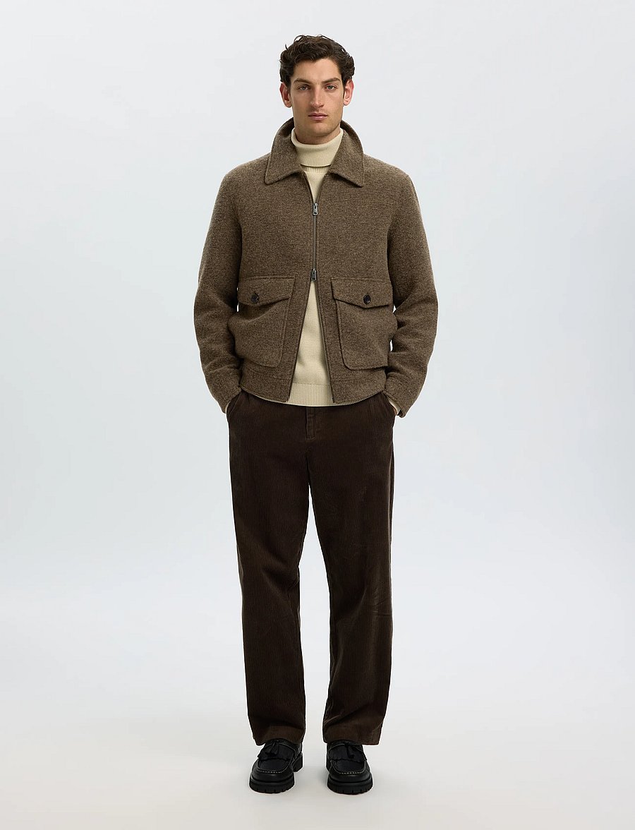 Selected - SLMJAKOB WOOL BLEND JKT NOOS - jackor - chocolate chip - 5