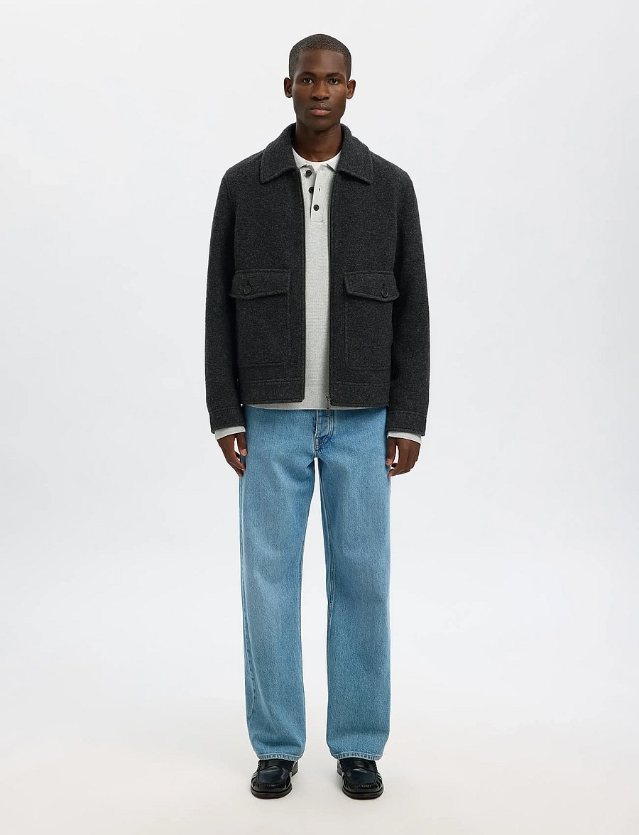 Selected - SLMJAKOB WOOL BLEND JKT NOOS - jacken - grey melange - 3