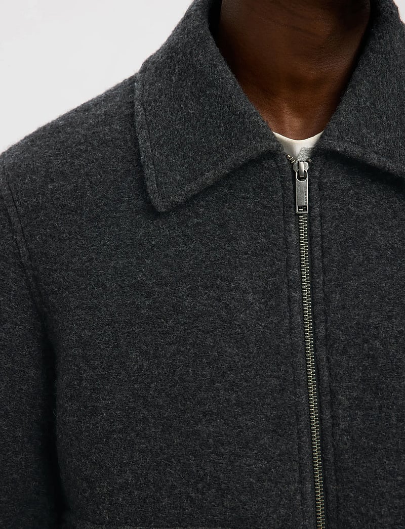 Selected - SLHJAKOB WOOL BLEND JKT - winterjacken - grey melange - 4