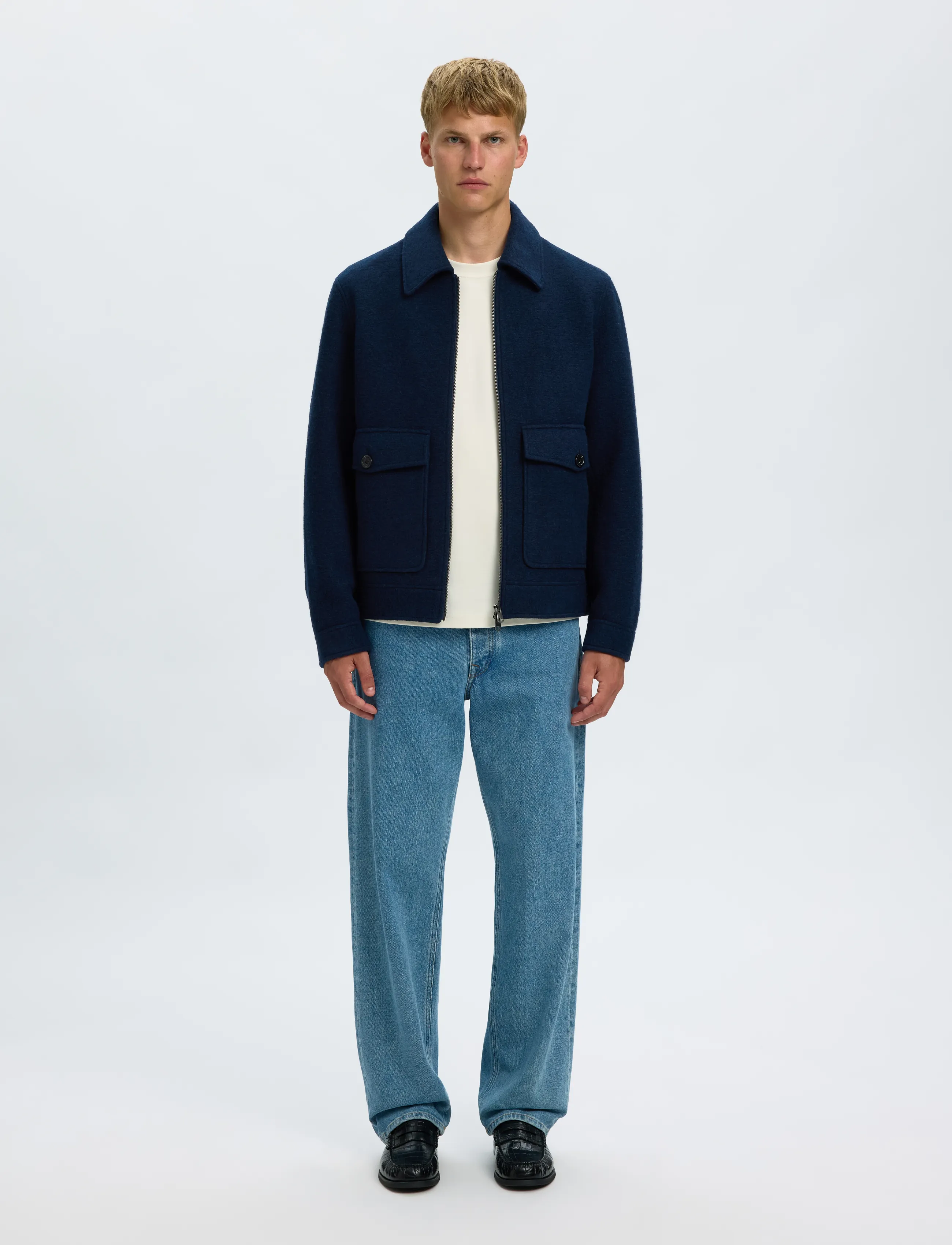 Selected - SLMJAKOB WOOL BLEND JKT NOOS - jackor - sky captain - 3