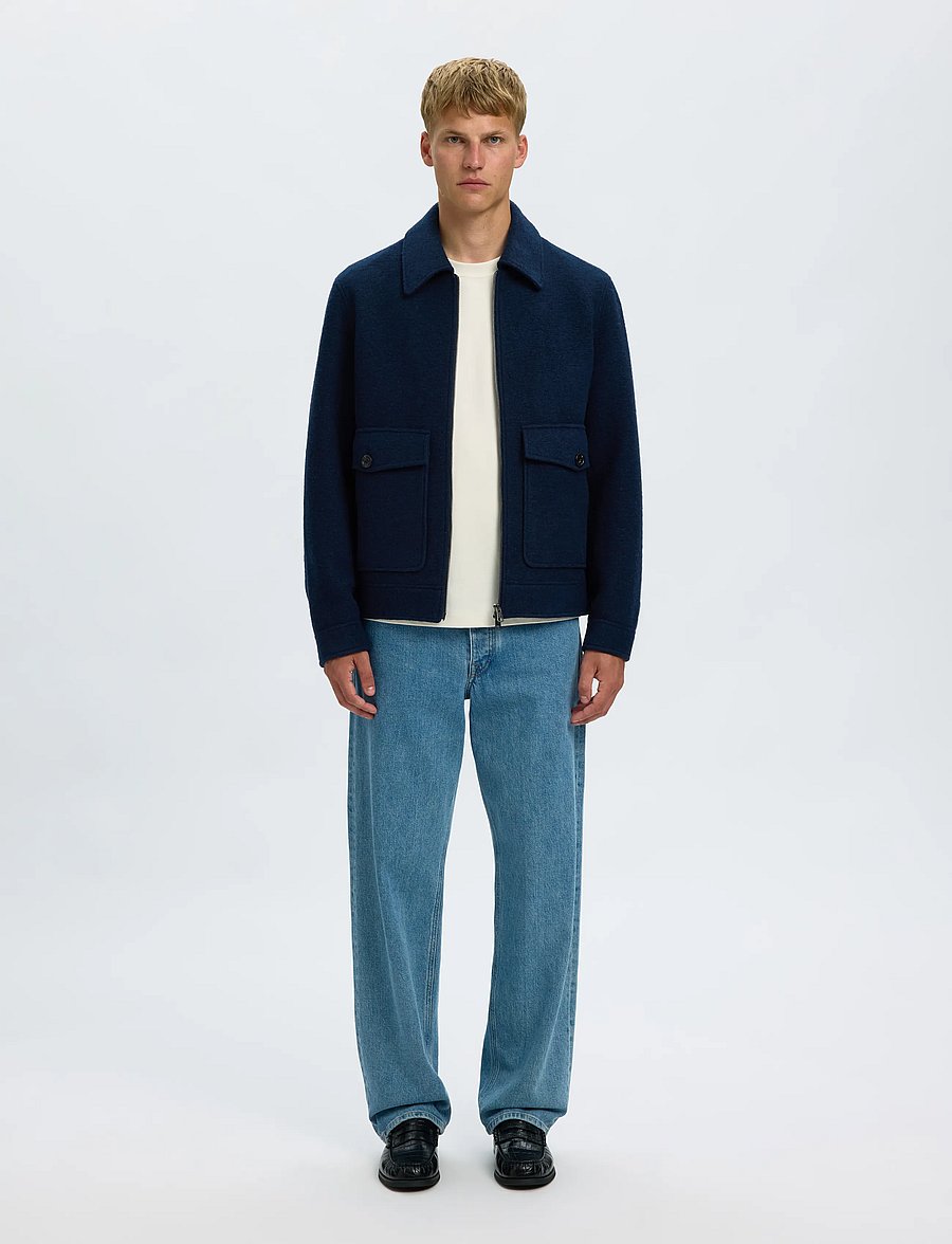 Selected - SLMJAKOB WOOL BLEND JKT NOOS - jackor - sky captain - 3