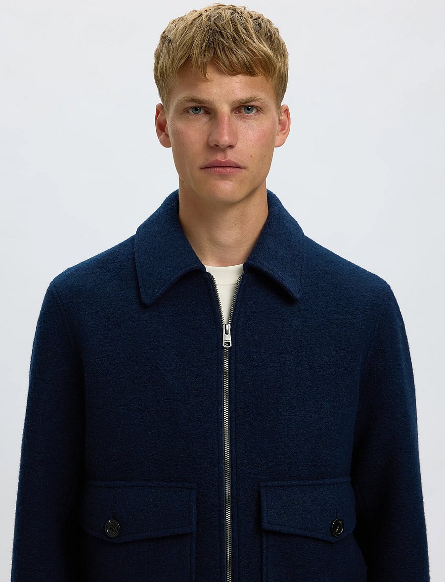 Selected - SLMJAKOB WOOL BLEND JKT NOOS - jackor - sky captain - 4