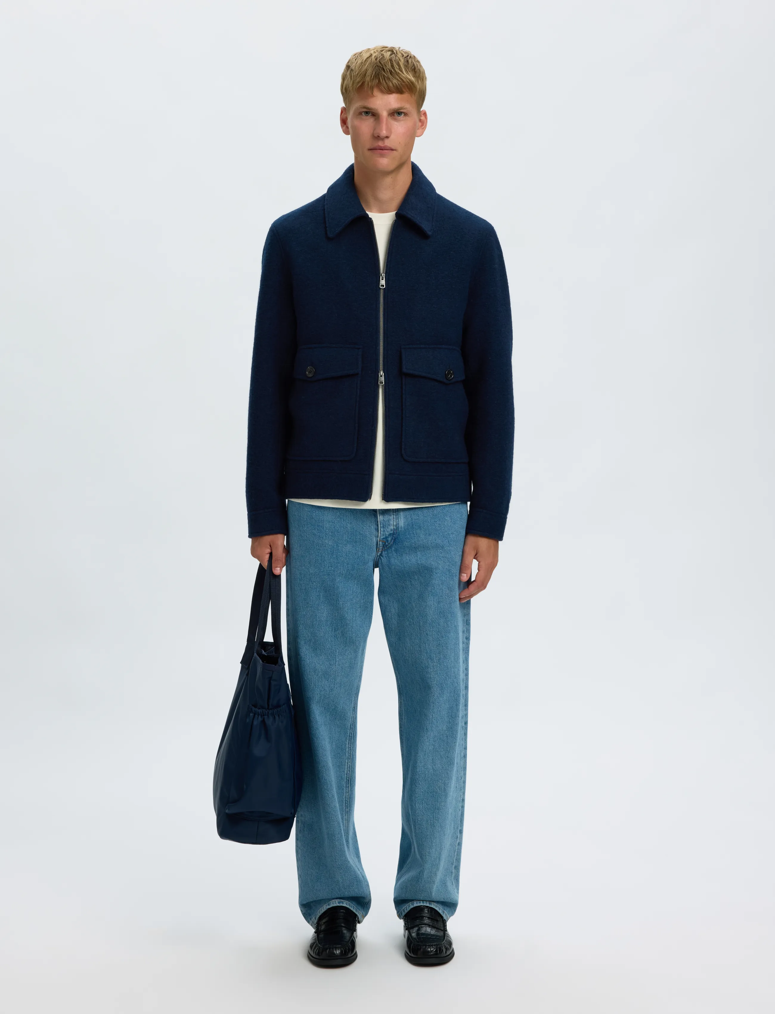 Selected - SLMJAKOB WOOL BLEND JKT NOOS - jackor - sky captain - 5