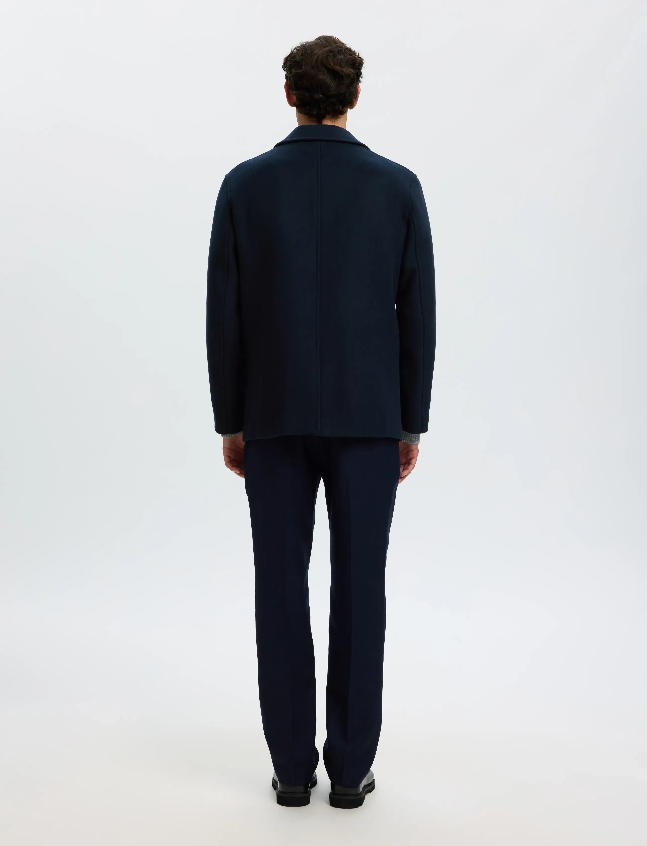 Selected - SLMARCHIVE WOOL BLEND PEACOAT - wollmäntel - sky captain - 2