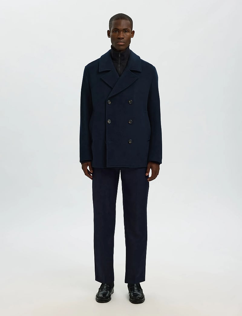 Selected - SLMARCHIVE WOOL BLEND PEACOAT - wełniane płaszcze - sky captain - 3