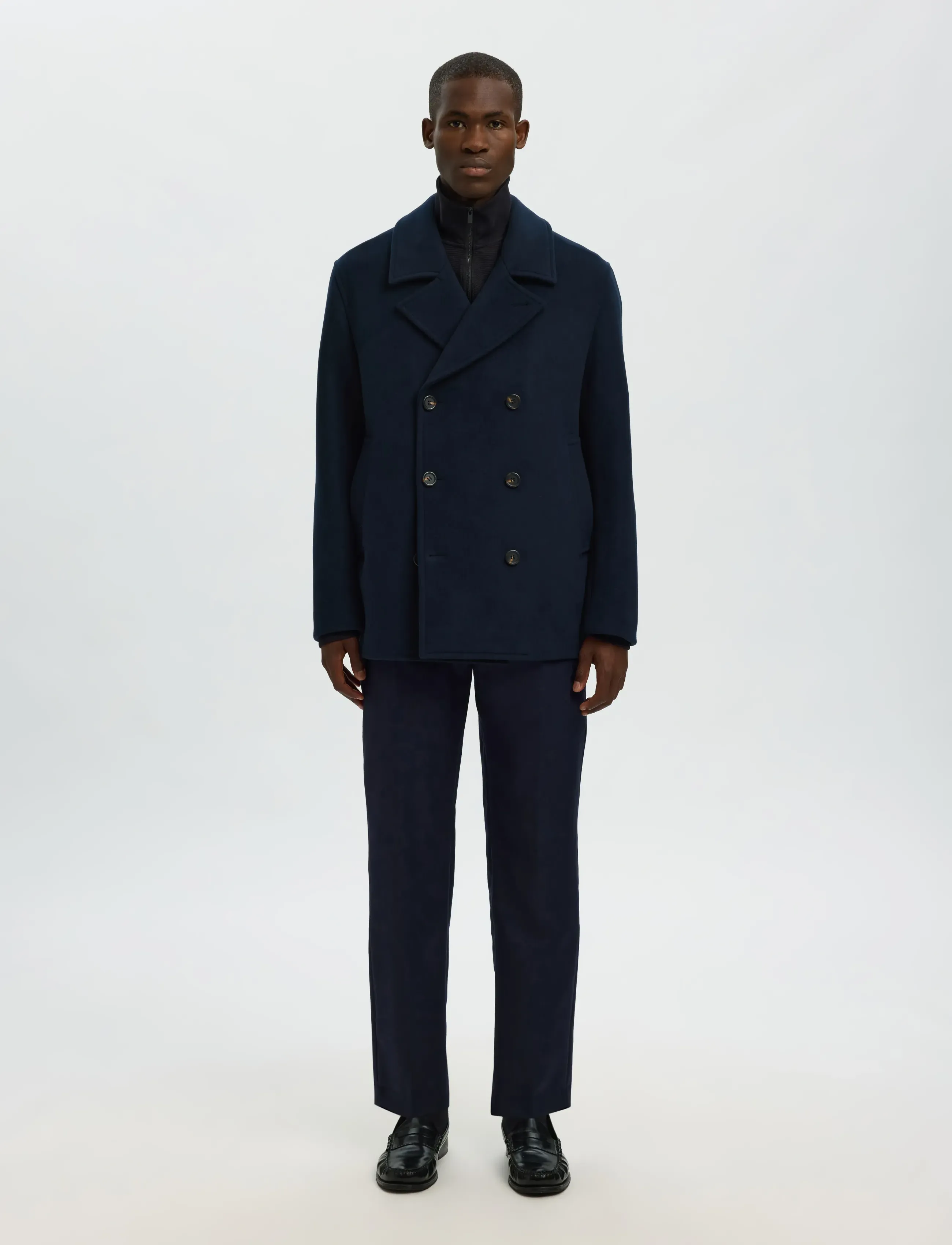Selected - SLMARCHIVE WOOL BLEND PEACOAT - uldfrakker - sky captain - 3