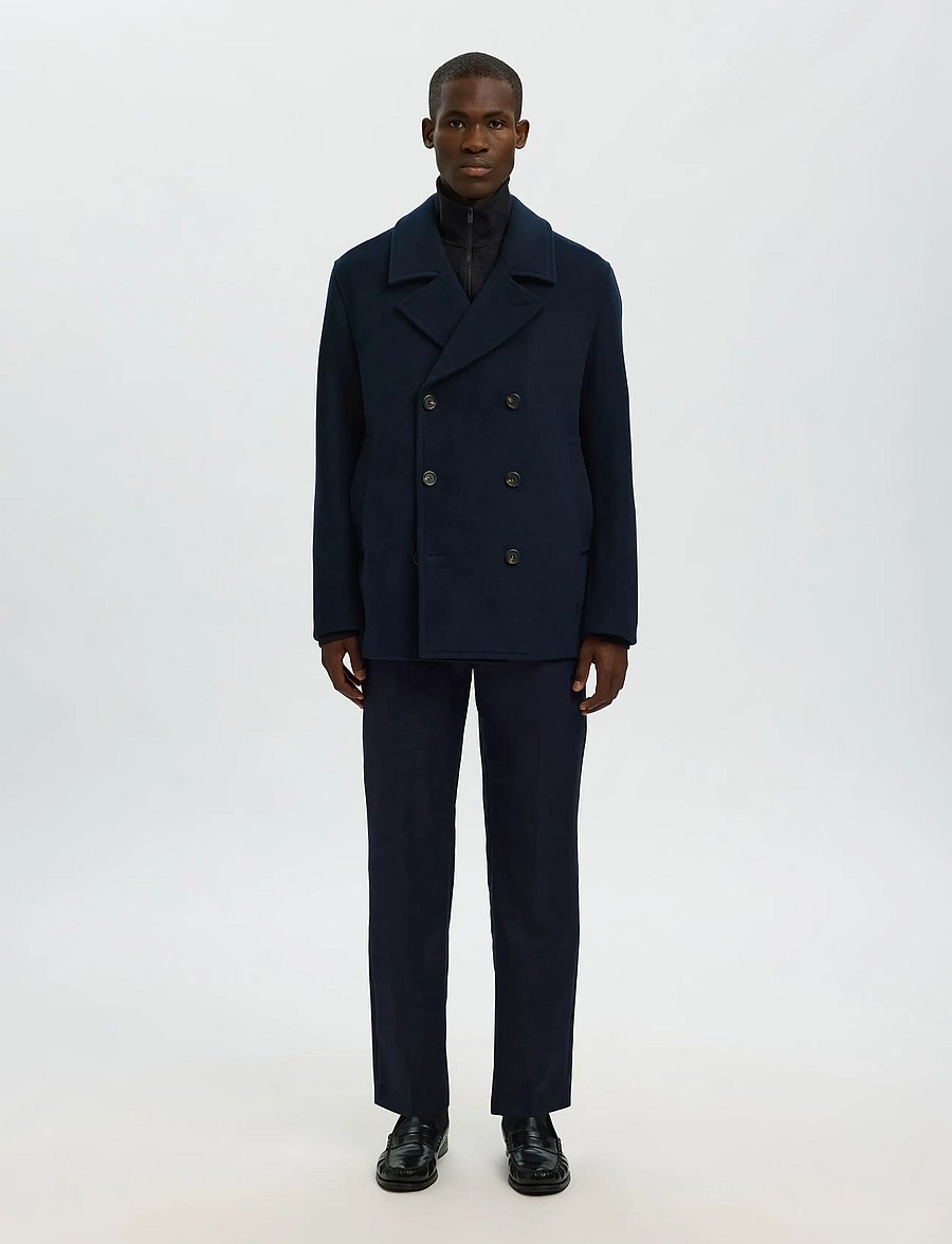 Selected - SLMARCHIVE WOOL BLEND PEACOAT - uldfrakker - sky captain - 3