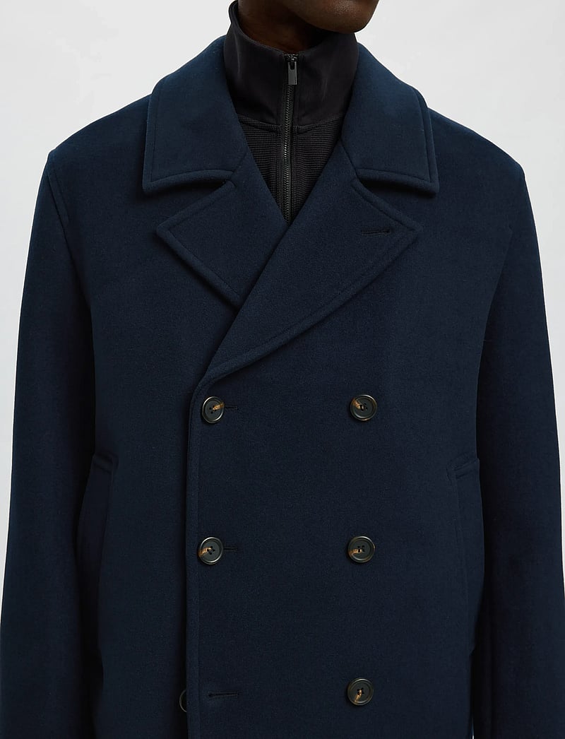 Selected - SLMARCHIVE WOOL BLEND PEACOAT - wełniane płaszcze - sky captain - 4