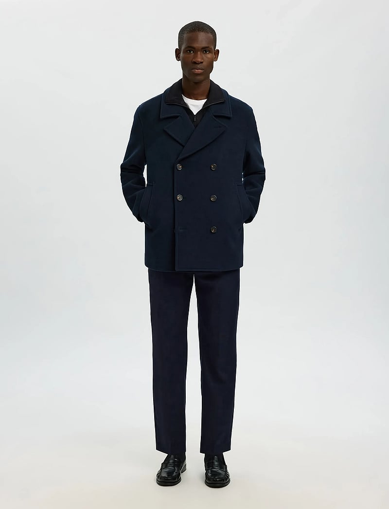 Selected - SLMARCHIVE WOOL BLEND PEACOAT - wełniane płaszcze - sky captain - 5