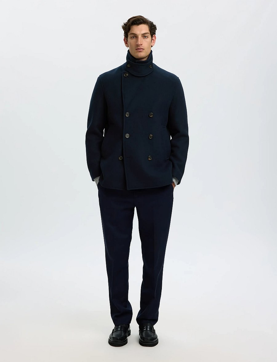 Selected - SLMARCHIVE WOOL BLEND PEACOAT - wollmäntel - sky captain - 5