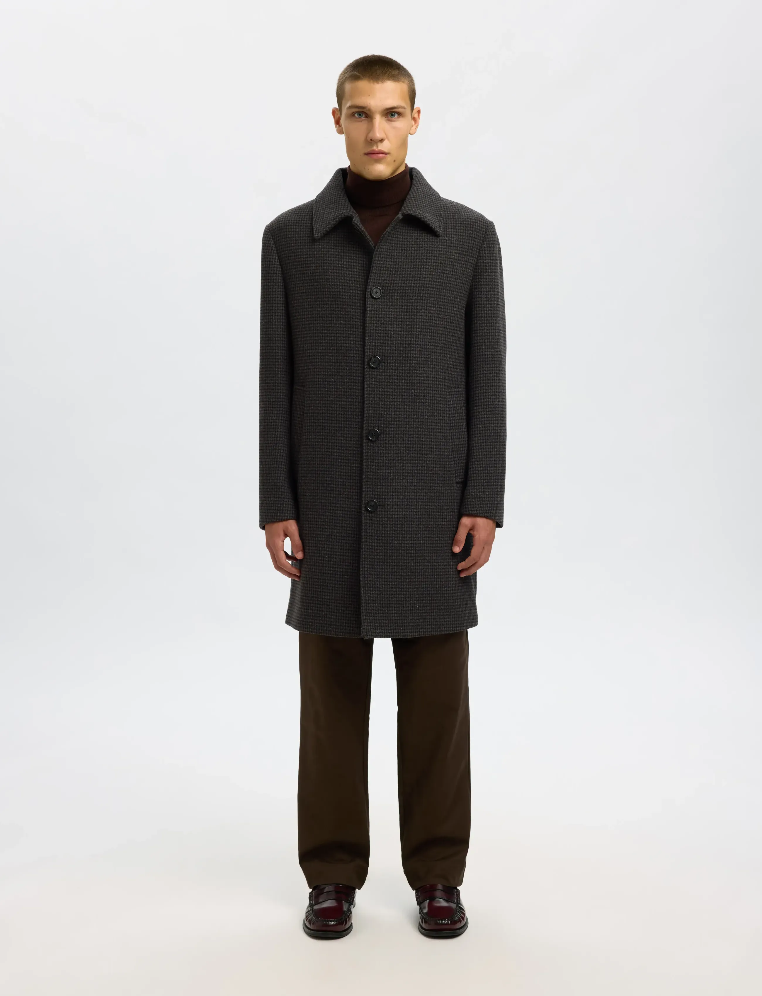 Selected Slharchive Wool Blend Car Coat, Mænd, Bilfrakke, Grå, Str: M