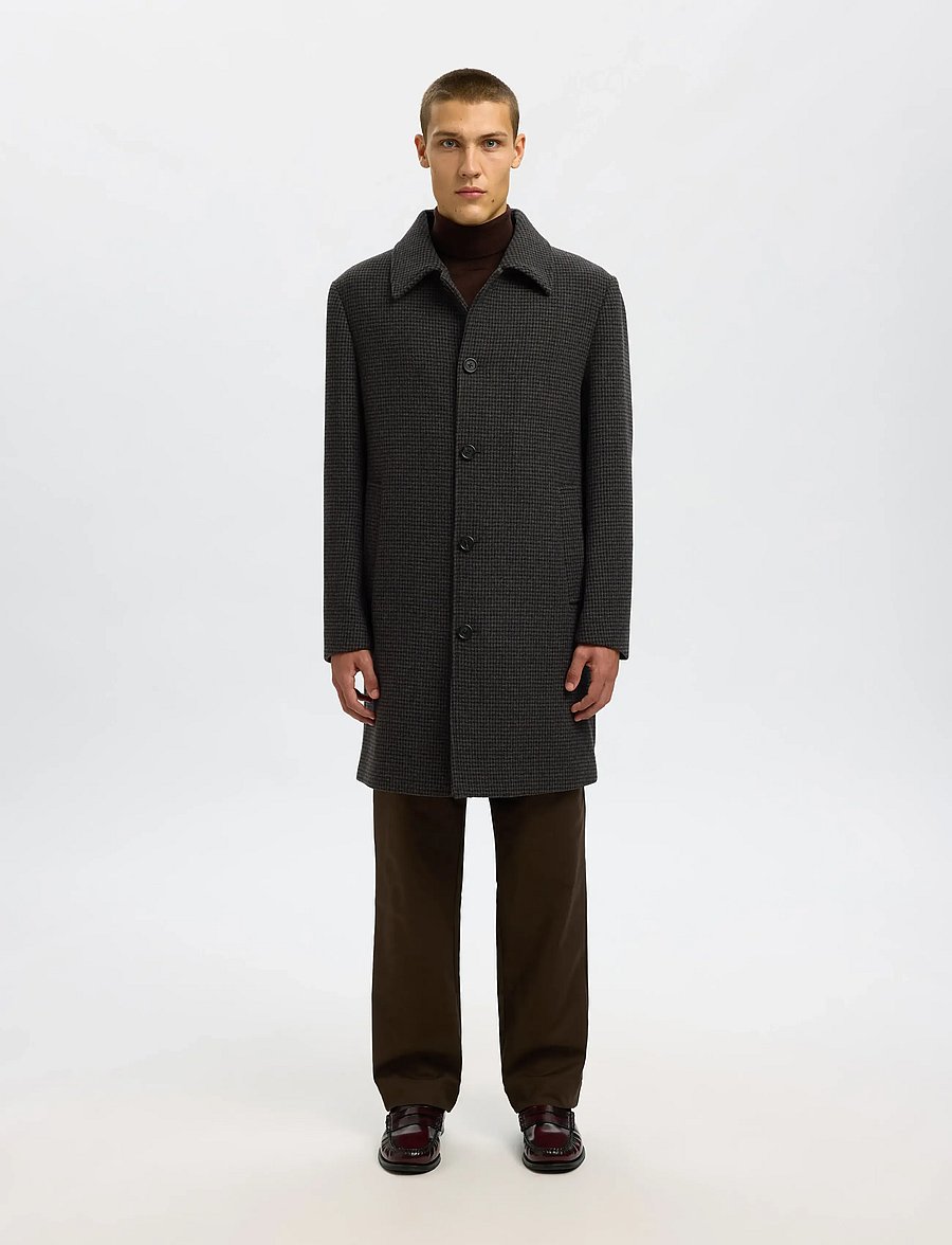 Selected - SLHARCHIVE WOOL BLEND CAR COAT - vilnoniai paltai - dark grey - 0